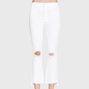 Mother The Insider Crop Step Fray in Cracked Slipper White Size 28